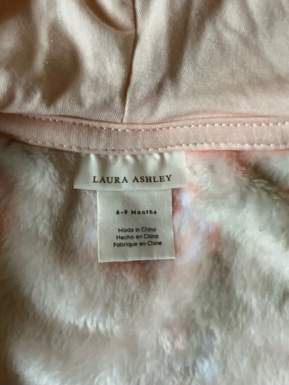 Laura Ashley Pink Floral Hooded One-Piece Baby Bodysuit